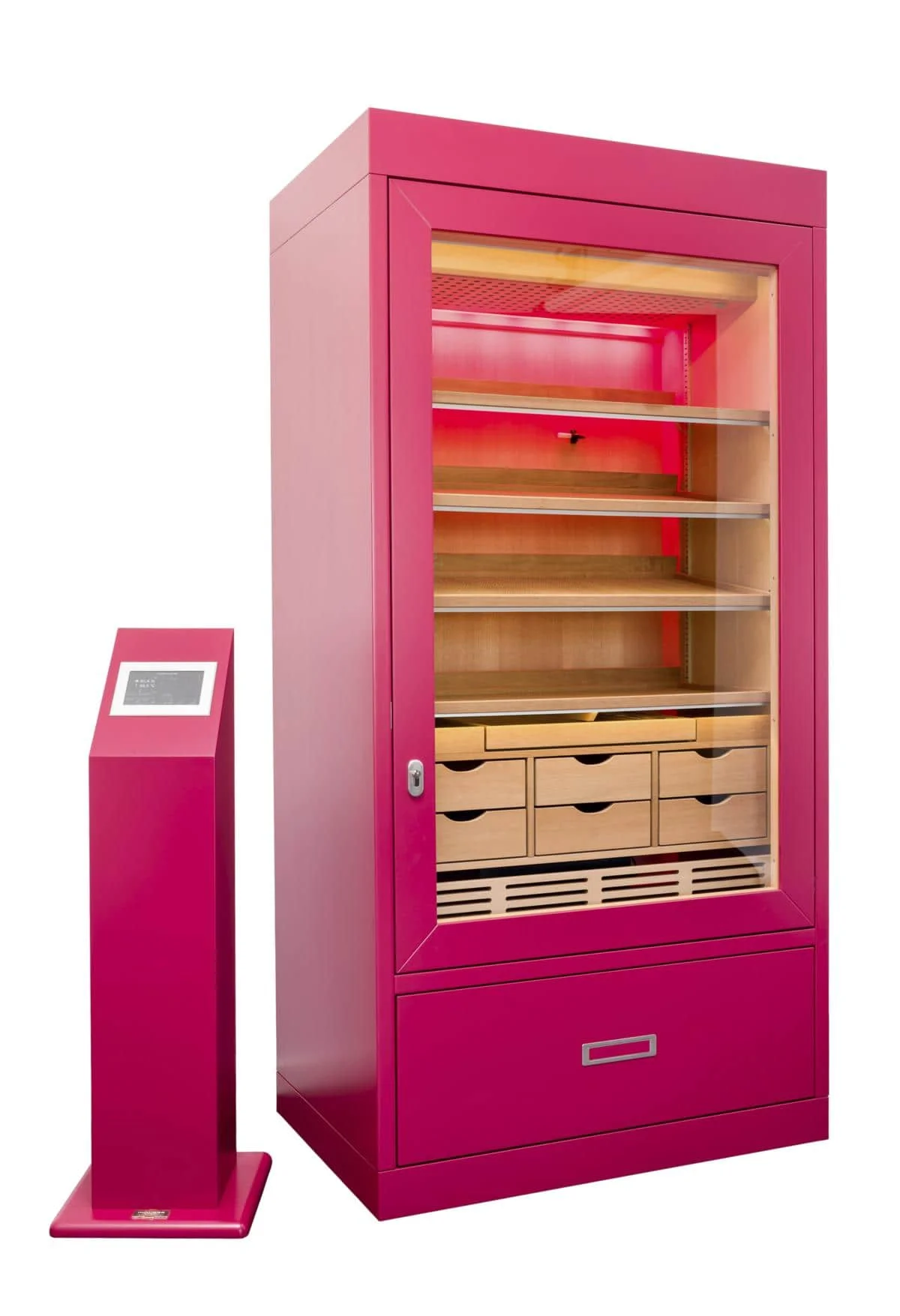 Farben Fuchsia Pink Schrankhumidor GERBER Humidor