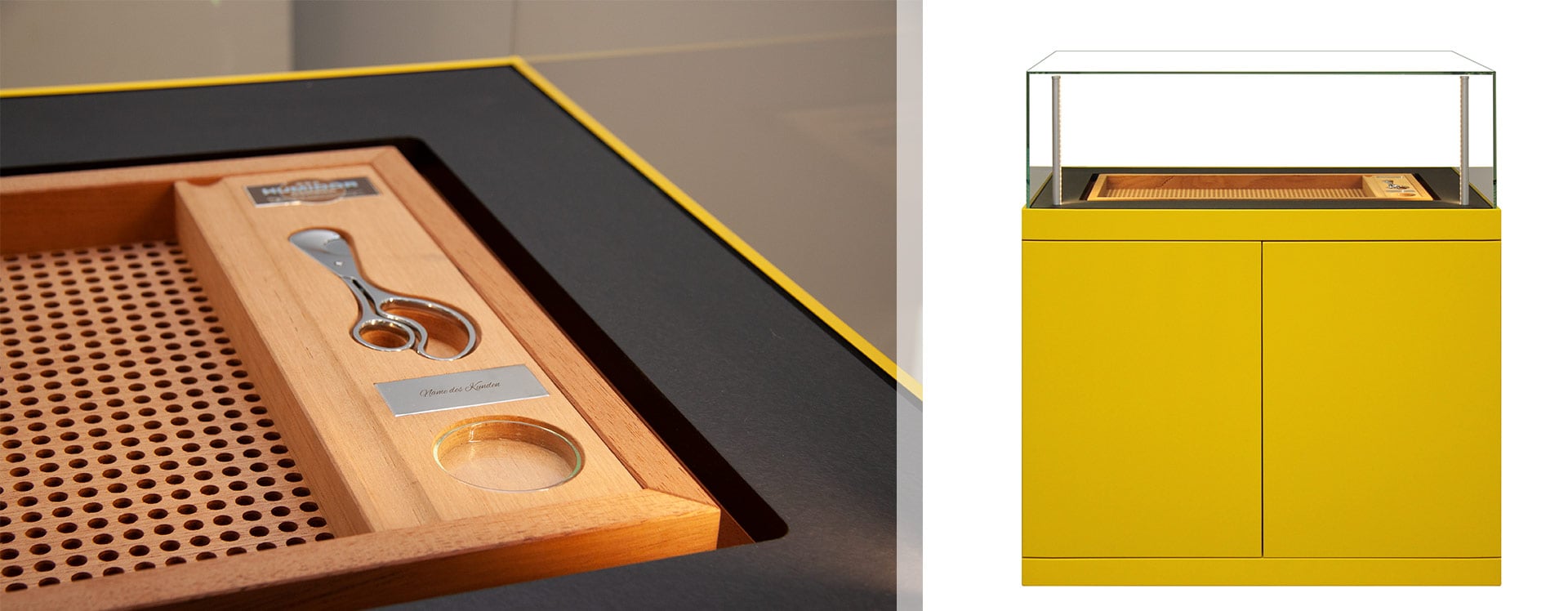 Gerber Humidor Ascension in gelber Außenhülle mit Serviceboard