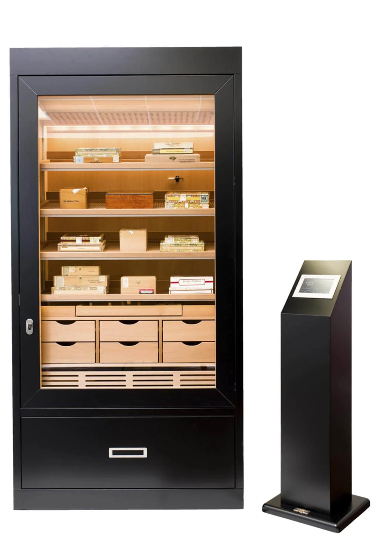Gerber Number One Humidor schwarz lackiert mit technischer Vollausstattung