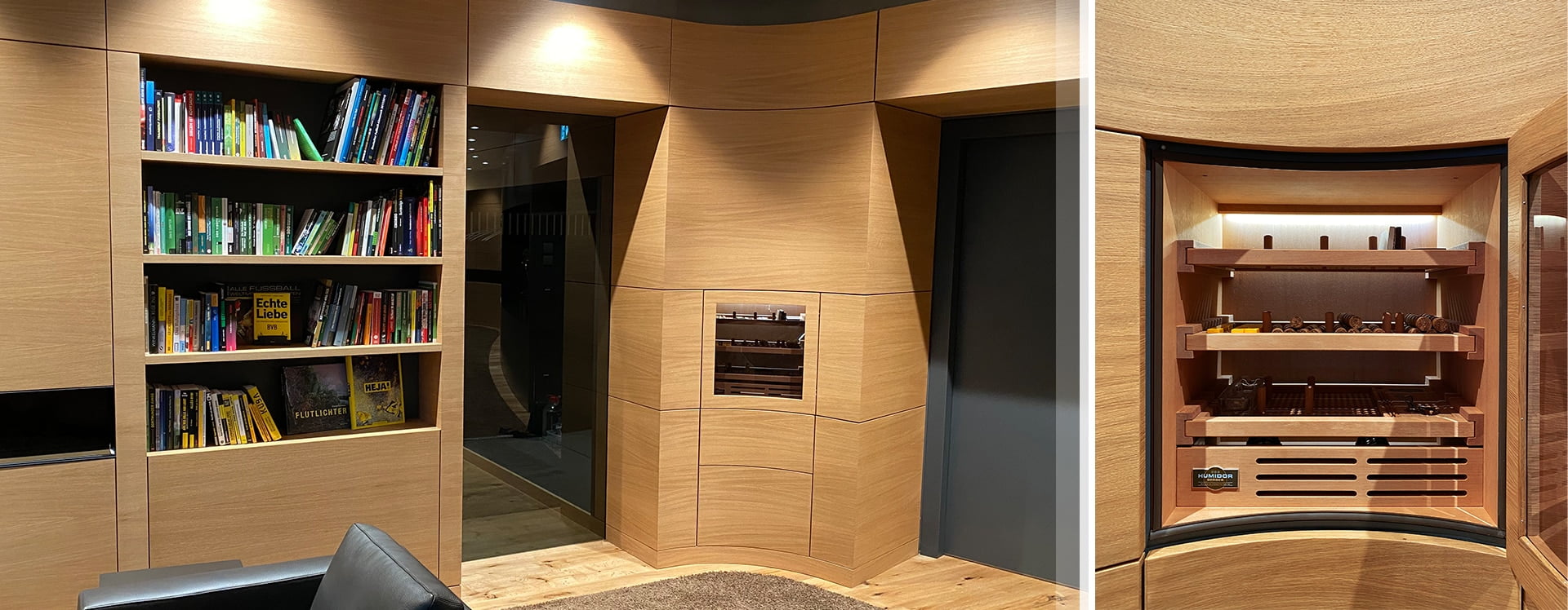 Einbau Humidor maßgefertigt Befeuchter Luftfeuchtigkeit