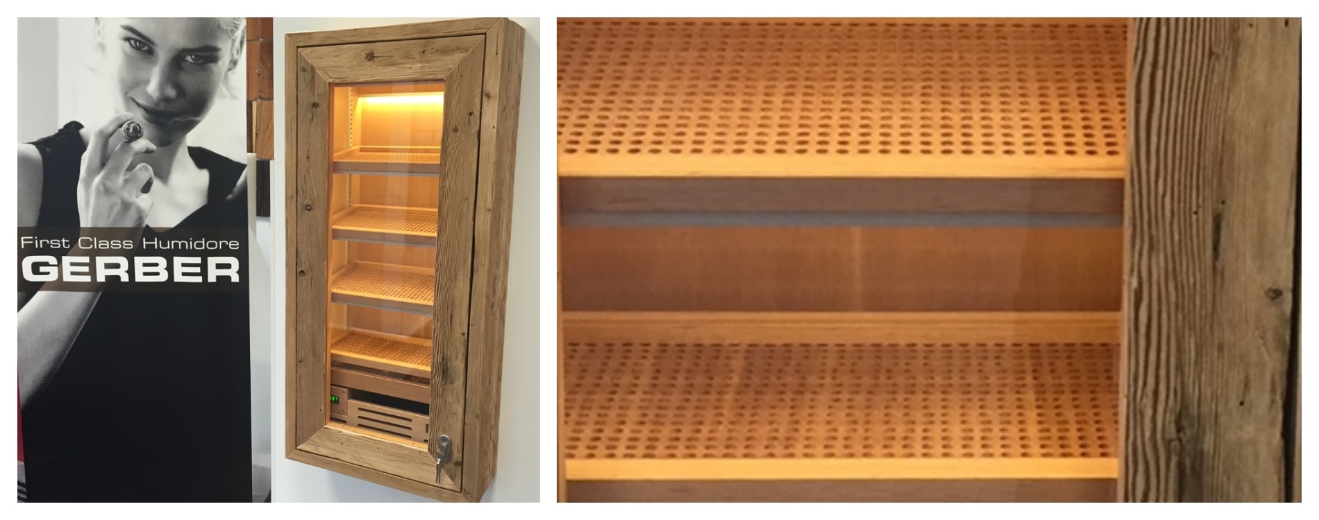 Humidor Zigarrenschrank Einbaulösung Vintage Befeuchtung Zigarren